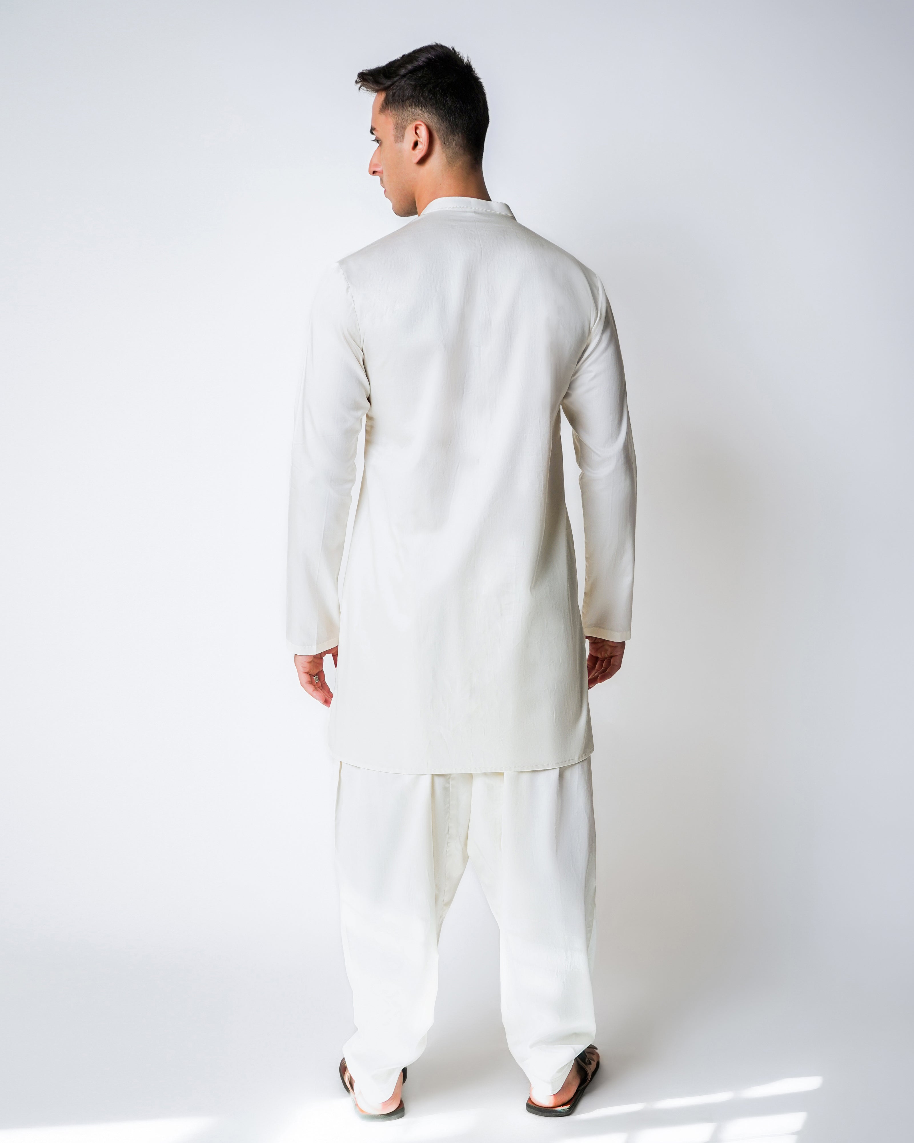 Cream Cotton, 3D Rafia and metal handworked Kurta
